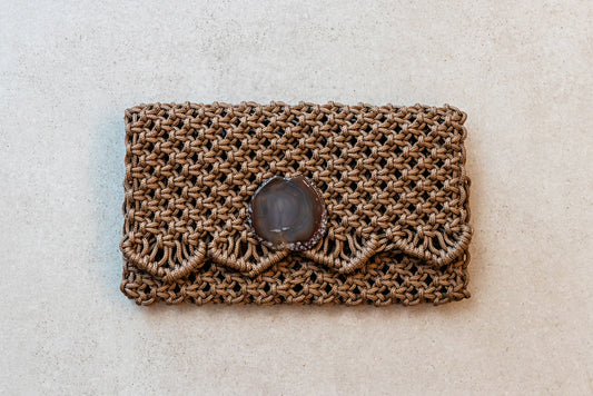 Carteira clutch Lux com ágata natural