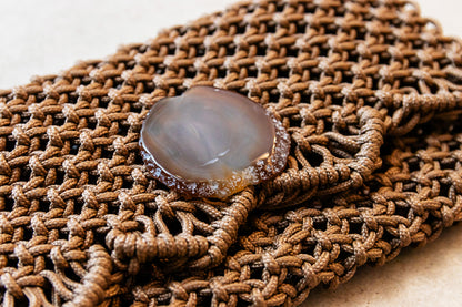 Carteira clutch Lux com ágata natural